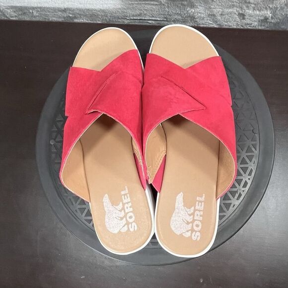 Sorel Womens Size 8 Cameron Pink Flatform Mule Casual Slip On Sandals - Picture 7 of 8